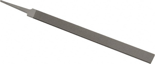 Grobet - 8" Standard Precision Swiss Pattern Equalling File - Double Cut, 21/32" Width Diam x 1/8" Thick, With Tang - Exact Tooling