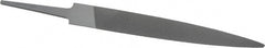 Grobet - 4" Standard Precision Swiss Pattern Half Round File - Double Cut, 15/32" Width Diam x 9/64" Thick, With Tang - Exact Tooling