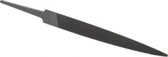 Grobet - 4" Standard Precision Swiss Pattern Half Round File - Double Cut, 15/32" Width Diam x 9/64" Thick, With Tang - Exact Tooling