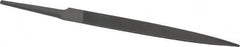 Grobet - 4" Standard Precision Swiss Pattern Half Round File - Double Cut, 15/32" Width Diam x 9/64" Thick, With Tang - Exact Tooling