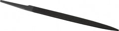 Grobet - 6" Standard Precision Swiss Pattern Half Round File - Double Cut, 19/32" Width Diam x 3/16" Thick, With Tang - Exact Tooling
