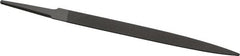 Grobet - 6" Standard Precision Swiss Pattern Half Round File - Double Cut, 19/32" Width Diam x 3/16" Thick, With Tang - Exact Tooling