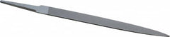 Grobet - 6" Standard Precision Swiss Pattern Half Round File - Double Cut, 19/32" Width Diam x 3/16" Thick, With Tang - Exact Tooling