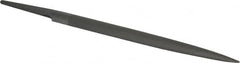 Grobet - 6" Standard Precision Swiss Pattern Half Round File - Double Cut, 19/32" Width Diam x 3/16" Thick, With Tang - Exact Tooling