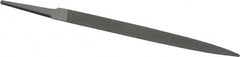 Grobet - 6" Standard Precision Swiss Pattern Half Round File - Double Cut, 19/32" Width Diam x 3/16" Thick, With Tang - Exact Tooling