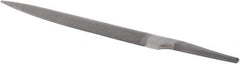 Grobet - 6" Standard Precision Swiss Pattern Half Round File - Double Cut, 19/32" Width Diam x 3/16" Thick, With Tang - Exact Tooling
