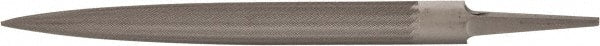 Grobet - 10" Standard Precision Swiss Pattern Half Round File - Double Cut, 1" Width Diam x 19/64" Thick, With Tang - Exact Tooling