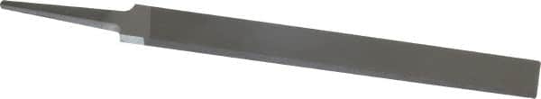 Grobet - 6" Standard Precision Swiss Pattern Hand File - Double Cut, 3/4" Width Diam x 5/32" Thick, With Tang - Exact Tooling