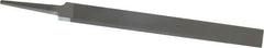 Grobet - 6" Standard Precision Swiss Pattern Hand File - Double Cut, 3/4" Width Diam x 5/32" Thick, With Tang - Exact Tooling