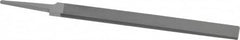 Grobet - 6" Standard Precision Swiss Pattern Hand File - Double Cut, 3/4" Width Diam x 5/32" Thick, With Tang - Exact Tooling