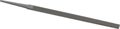 Grobet - 6" Standard Precision Swiss Pattern Narrow Pillar File - Double Cut, 3/8" Width Diam x 5/32" Thick, With Tang - Exact Tooling