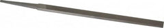 Grobet - 6" Standard Precision Swiss Pattern Narrow Pillar File - Double Cut, 3/8" Width Diam x 5/32" Thick, With Tang - Exact Tooling