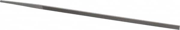 Grobet - 8" Standard Precision Swiss Pattern Narrow Pillar File - Double Cut, 9/32" Width Diam x 9/64" Thick, With Tang - Exact Tooling