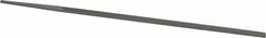 Grobet - 8" Standard Precision Swiss Pattern Narrow Pillar File - Double Cut, 9/32" Width Diam x 9/64" Thick, With Tang - Exact Tooling