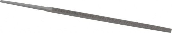 Grobet - 4" Standard Precision Swiss Pattern Narrow Pillar File - Double Cut, 3/16" Width Diam x 3/32" Thick, With Tang - Exact Tooling