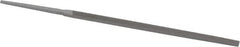 Grobet - 4" Standard Precision Swiss Pattern Narrow Pillar File - Double Cut, 3/16" Width Diam x 3/32" Thick, With Tang - Exact Tooling