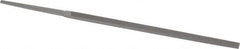 Grobet - 4" Standard Precision Swiss Pattern Narrow Pillar File - Double Cut, 3/16" Width Diam x 3/32" Thick, With Tang - Exact Tooling