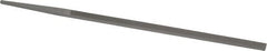Grobet - 6" Standard Precision Swiss Pattern Narrow Pillar File - Double Cut, 1/4" Width Diam x 9/64" Thick, With Tang - Exact Tooling