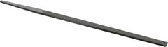Grobet - 6" Standard Precision Swiss Pattern Narrow Pillar File - Double Cut, 1/4" Width Diam x 9/64" Thick, With Tang - Exact Tooling