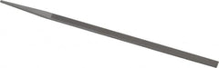 Grobet - 8" Standard Precision Swiss Pattern Narrow Pillar File - Double Cut, 11/32" Width Diam x 11/64" Thick, With Tang - Exact Tooling