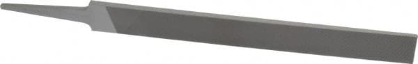 Grobet - 8" Standard Precision Swiss Pattern Hand File - Double Cut, 29/32" Width Diam x 3/16" Thick, With Tang - Exact Tooling