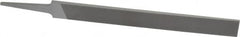 Grobet - 8" Standard Precision Swiss Pattern Hand File - Double Cut, 29/32" Width Diam x 3/16" Thick, With Tang - Exact Tooling