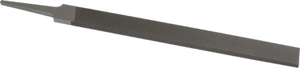 Grobet - 10" Standard Precision Swiss Pattern Hand File - Double Cut, 1" Width Diam x 1/4" Thick, With Tang - Exact Tooling