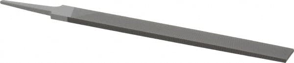 Grobet - 10" Standard Precision Swiss Pattern Hand File - Double Cut, 1" Width Diam x 1/4" Thick, With Tang - Exact Tooling