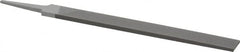 Grobet - 10" Standard Precision Swiss Pattern Hand File - Double Cut, 1" Width Diam x 1/4" Thick, With Tang - Exact Tooling
