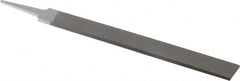 Grobet - 10" Standard Precision Swiss Pattern Hand File - Double Cut, 1" Width Diam x 1/4" Thick, With Tang - Exact Tooling