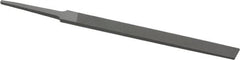 Grobet - 4" Standard Precision Swiss Pattern Regular Pillar File - Double Cut, 3/8" Width Diam x 1/8" Thick, With Tang - Exact Tooling