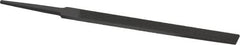 Grobet - 4" Standard Precision Swiss Pattern Regular Pillar File - Double Cut, 3/8" Width Diam x 1/8" Thick, With Tang - Exact Tooling