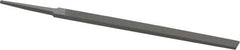Grobet - 6" Standard Precision Swiss Pattern Regular Pillar File - Double Cut, 1/2" Width Diam x 11/64" Thick, With Tang - Exact Tooling