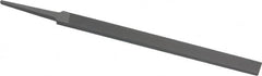 Grobet - 6" Standard Precision Swiss Pattern Regular Pillar File - Double Cut, 1/2" Width Diam x 11/64" Thick, With Tang - Exact Tooling