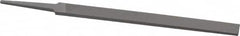 Grobet - 6" Standard Precision Swiss Pattern Regular Pillar File - Double Cut, 1/2" Width Diam x 11/64" Thick, With Tang - Exact Tooling