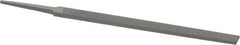 Grobet - 6" Standard Precision Swiss Pattern Regular Pillar File - Double Cut, 1/2" Width Diam x 11/64" Thick, With Tang - Exact Tooling