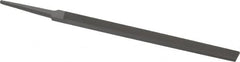 Grobet - 6" Standard Precision Swiss Pattern Regular Pillar File - Double Cut, 1/2" Width Diam x 11/64" Thick, With Tang - Exact Tooling