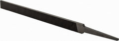 Grobet - 6" Standard Precision Swiss Pattern Regular Pillar File - Double Cut, 1/2" Width Diam x 11/64" Thick, With Tang - Exact Tooling