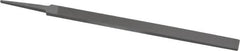 Grobet - 8" Standard Precision Swiss Pattern Regular Pillar File - 19/32" Width Diam x 13/64" Thick, With Tang - Exact Tooling