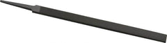 Grobet - 8" Standard Precision Swiss Pattern Regular Pillar File - Double Cut, 19/32" Width Diam x 13/64" Thick, With Tang - Exact Tooling