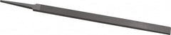 Grobet - 8" Standard Precision Swiss Pattern Regular Pillar File - Double Cut, 19/32" Width Diam x 13/64" Thick, With Tang - Exact Tooling