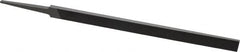 Grobet - 8" Standard Precision Swiss Pattern Regular Pillar File - Double Cut, 19/32" Width Diam x 13/64" Thick, With Tang - Exact Tooling