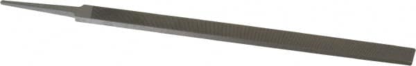 Grobet - 10" Standard Precision Swiss Pattern Regular Pillar File - Double Cut, 23/32" Width Diam x 15/64" Thick, With Tang - Exact Tooling