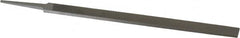 Grobet - 10" Standard Precision Swiss Pattern Regular Pillar File - Double Cut, 23/32" Width Diam x 15/64" Thick, With Tang - Exact Tooling
