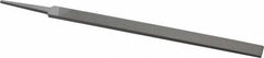 Grobet - 10" Standard Precision Swiss Pattern Regular Pillar File - Double Cut, 23/32" Width Diam x 15/64" Thick, With Tang - Exact Tooling