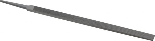 Grobet - 12" Standard Precision Swiss Pattern Regular Pillar File - Double Cut, 25/32" Width Diam x 9/32" Thick, With Tang - Exact Tooling