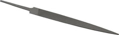Grobet - 4" Standard Precision Swiss Pattern Warding File - Double Cut, 1/2" Width Diam x 3/64" Thick, With Tang - Exact Tooling