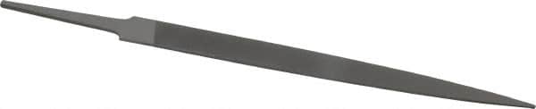Grobet - 6" Standard Precision Swiss Pattern Warding File - Double Cut, 5/8" Width Diam x 5/64" Thick, With Tang - Exact Tooling