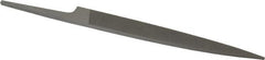 Grobet - 4" Standard Precision Swiss Pattern Knife File - Double Cut, 15/32" Width Diam x 1/8" Thick, With Tang - Exact Tooling