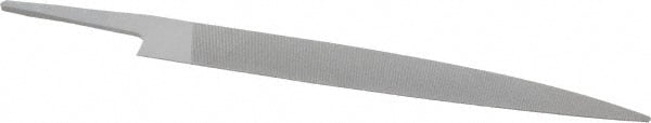 Grobet - 6" Standard Precision Swiss Pattern Knife File - Double Cut, 23/32" Width Diam x 5/32" Thick, With Tang - Exact Tooling